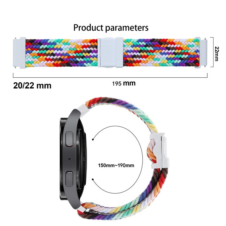 For Samsung Galaxy Watch3 45mm / Huami Amazfit Pace / Stratos Watch Strap 22mm Nylon Watch Band with Buckle - Red / White