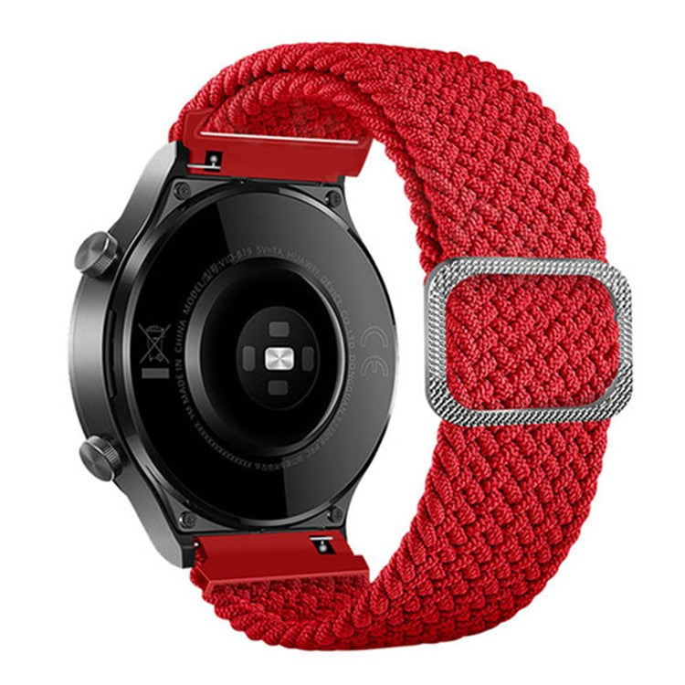 For Samsung Galaxy Watch3 41mm / Garmin Forerunner 645 / Huawei Watch GT 2 42mm Watch Strap 20mm Nylon Band - Red