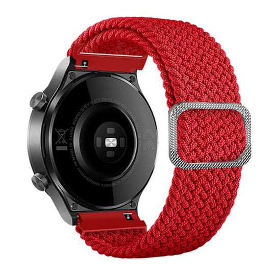 For Samsung Galaxy Watch3 41mm / Garmin Forerunner 645 / Huawei Watch GT 2 42mm Watch Strap 20mm Nylon Band - Red