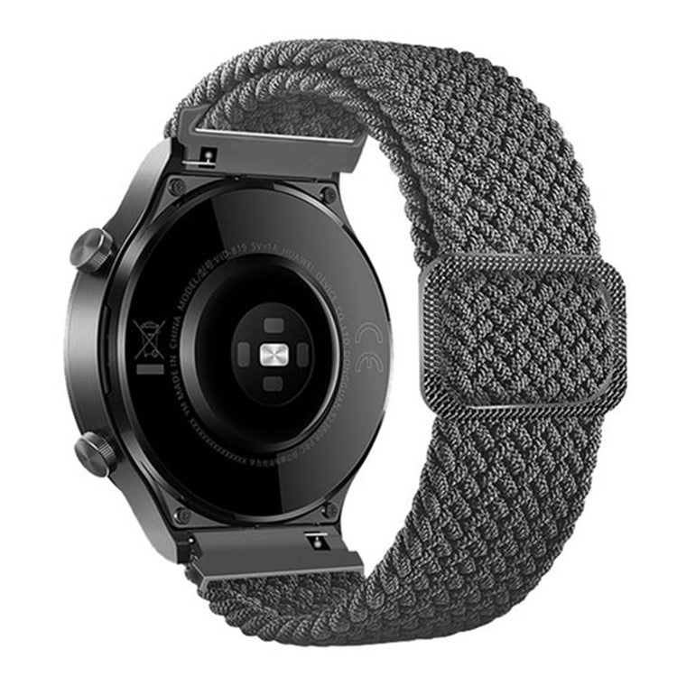 For Samsung Galaxy Watch3 41mm / Garmin Forerunner 645 / Huawei Watch GT 2 42mm Watch Strap 20mm Nylon Band - Grey