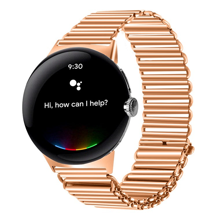 Replacement Strap for Google Pixel Watch 2 / Pixel Watch Band Stainless Steel Hollow Breathable Watchband - Rose Gold