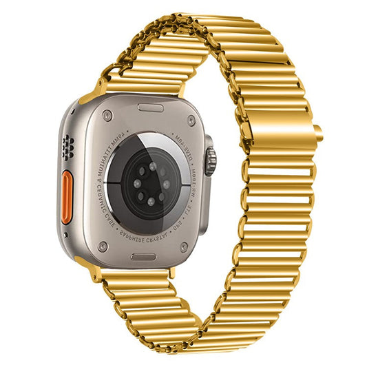 Watch Strap for Apple Watch Series 10 42mm / 9 8 7 41mm / SE (2023) SE (2022) SE 6 5 4 40mm / 3 2 1 38mm Adjustable Hollow Watch Band - Gold