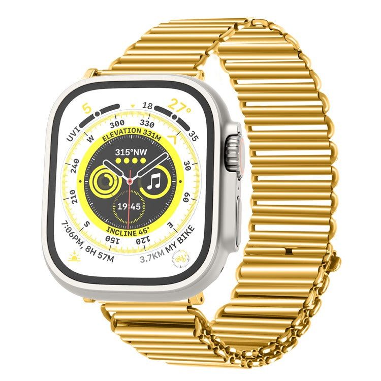 Watch Strap for Apple Watch Series 10 42mm / 9 8 7 41mm / SE (2023) SE (2022) SE 6 5 4 40mm / 3 2 1 38mm Adjustable Hollow Watch Band - Gold