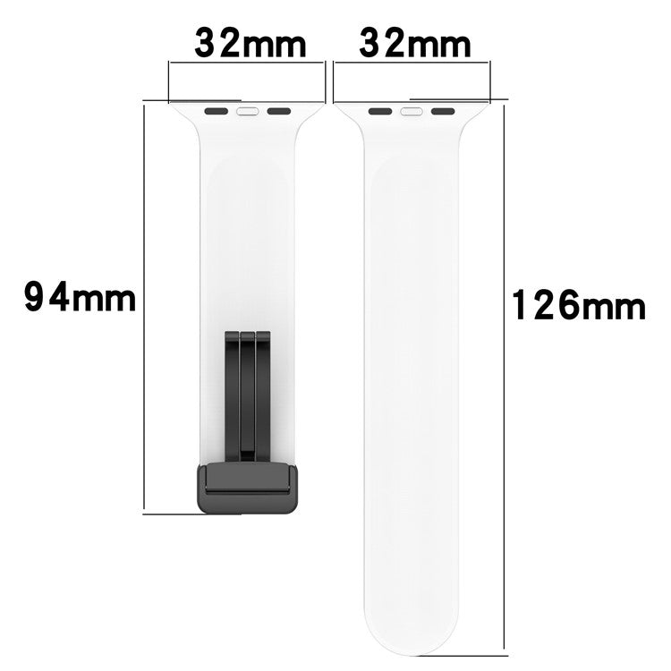 Watch Strap for Apple Watch Series 10 42mm / 9 8 7 41mm / SE (2023) SE (2022) SE 6 5 4 40mm / 3 2 1 38mm Bi-Color Silicone Magnetic Buckle Wrist Band - Black / Green