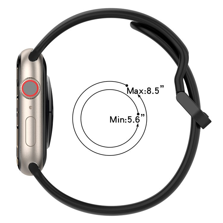 For Apple Watch Series 10 46mm / Ultra 2 Ultra 49mm /  Series 9 8 7 45mm / 6 5 4 SE (2023) SE (2022) SE 44mm / 3 2 1 42mm Silicone Strap Dual Color Watchband - Khaki / White