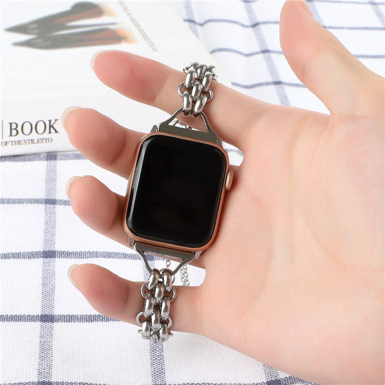 For Apple Watch Series 10 46mm / Ultra 2 Ultra 49mm /  Series 9 8 7 45mm / 6 5 4 SE (2023) SE (2022) SE 44mm / 3 2 1 42mm Bracelet Metal Watch Strap - Silver