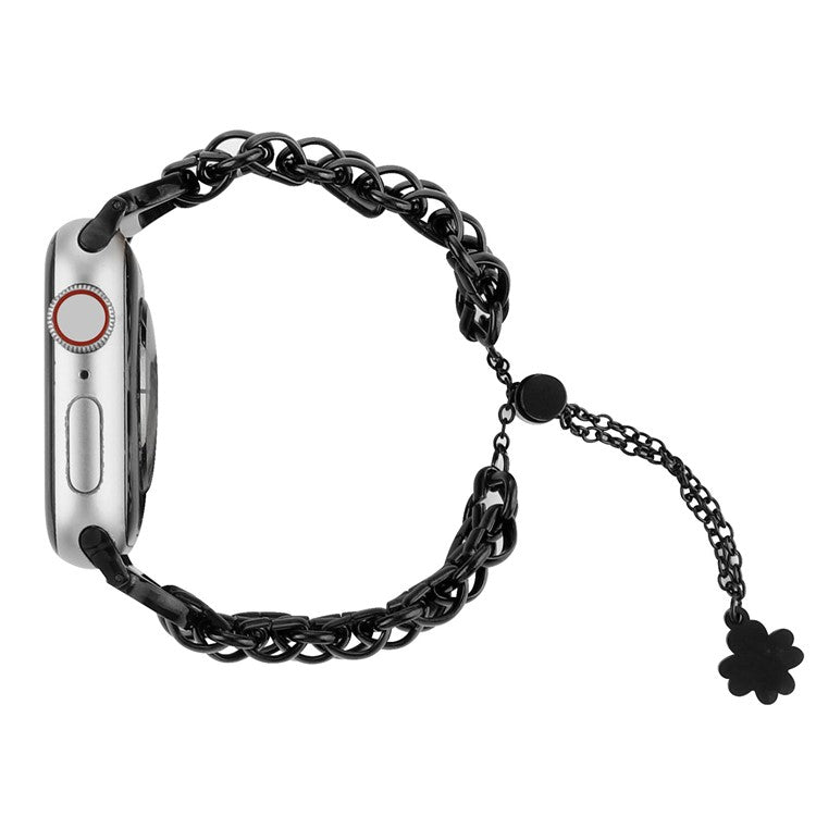 For Apple Watch Series 10 46mm / Ultra 2 Ultra 49mm /  Series 9 8 7 45mm / 6 5 4 SE (2023) SE (2022) SE 44mm / 3 2 1 42mm Bracelet Metal Watch Strap - Black