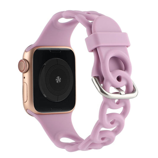 Watch Strap for Apple Watch Series 10 42mm / 9 8 7 41mm / SE (2023) SE (2022) SE 6 5 4 40mm / 3 2 1 38mm Donut Hollow Silicone Watch Band - Purple