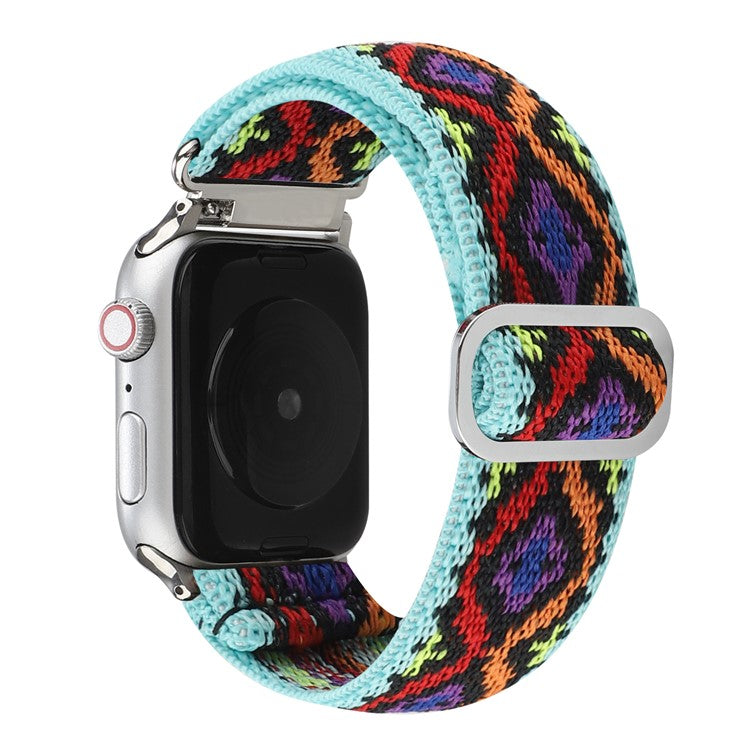 For Apple Watch Series 10 46mm / Ultra 2 Ultra 49mm /  Series 9 8 7 45mm / 6 5 4 SE (2023) SE (2022) SE 44mm / 3 2 1 42mm Watch Strap Elastic Nylon Band - Style C