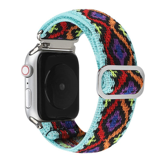 For Apple Watch Series 10 46mm / Ultra 2 Ultra 49mm /  Series 9 8 7 45mm / 6 5 4 SE (2023) SE (2022) SE 44mm / 3 2 1 42mm Watch Strap Elastic Nylon Band - Style C