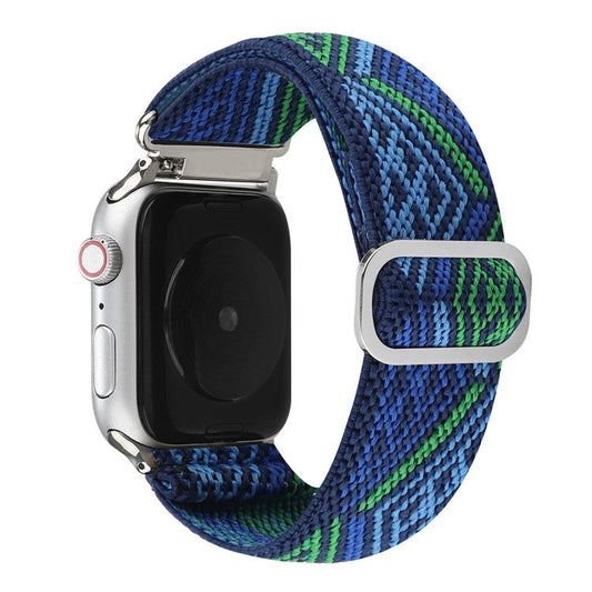 For Apple Watch Series 10 46mm / Ultra 2 Ultra 49mm /  Series 9 8 7 45mm / 6 5 4 SE (2023) SE (2022) SE 44mm / 3 2 1 42mm Watch Strap Elastic Nylon Band - Style S
