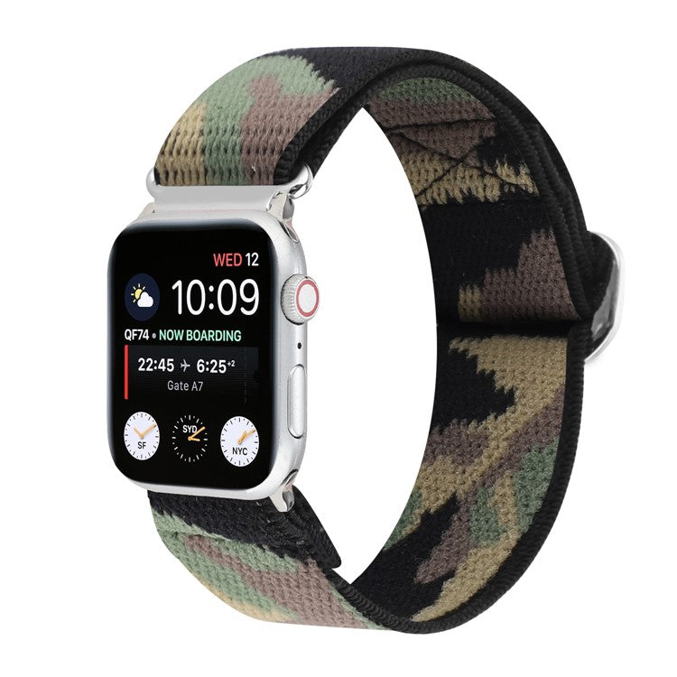 Watch Strap for Apple Watch Series 10 42mm / 9 8 7 41mm / SE (2023) SE (2022) SE 6 5 4 40mm / 3 2 1 38mm Elastic Nylon Braided Watch Band - Style I
