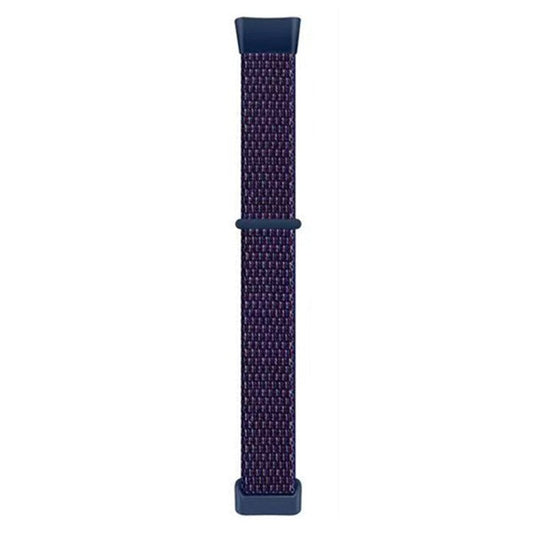 For Fitbit Charge 6 / 5 Nylon Watch Band Sport Breathable Watch Strap with Loop Buckle - Indigo Blue