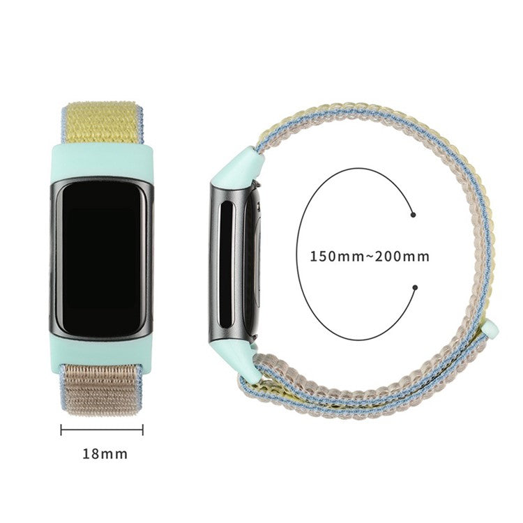 For Fitbit Charge 6 / 5 Nylon Watch Band Sport Breathable Watch Strap with Loop Buckle - Indigo Blue