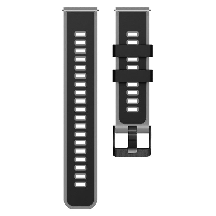 For Huawei Watch Buds / GT 3 SE / GT 3 Pro 46mm Silicone Watchband 22mm Dual Color Watch Strap - Black / Grey