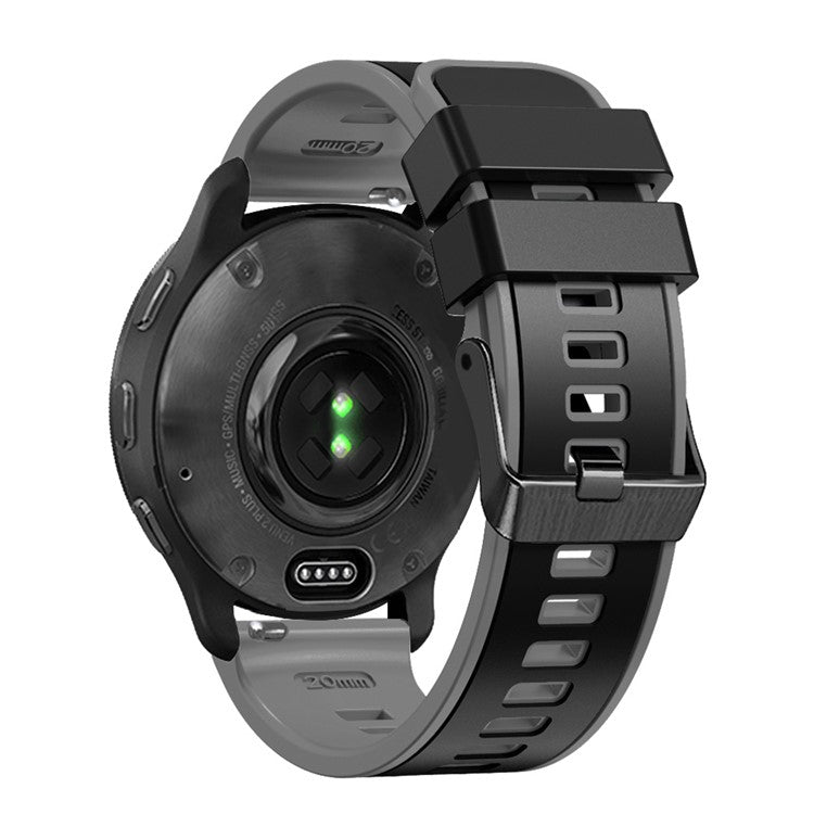 For Huawei Watch Buds / GT 3 SE / GT 3 Pro 46mm Silicone Watchband 22mm Dual Color Watch Strap - Black / Grey