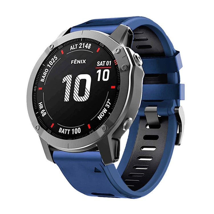For Huami Amazfit Falcon / Coros Vertix Silicone Watchband Quick Release Watch Strap - Midnight Blue / Black