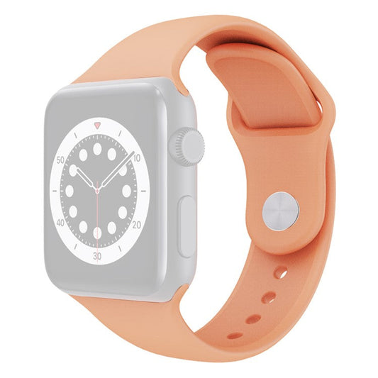 For Apple Watch Series 10 46mm / Ultra 2 Ultra 49mm /  Series 9 8 7 45mm / 6 5 4 SE (2023) SE (2022) SE 44mm / 3 2 1 42mm Silicone Wrist Band Watch Strap (Standard Size) - Honeydew Melon Color