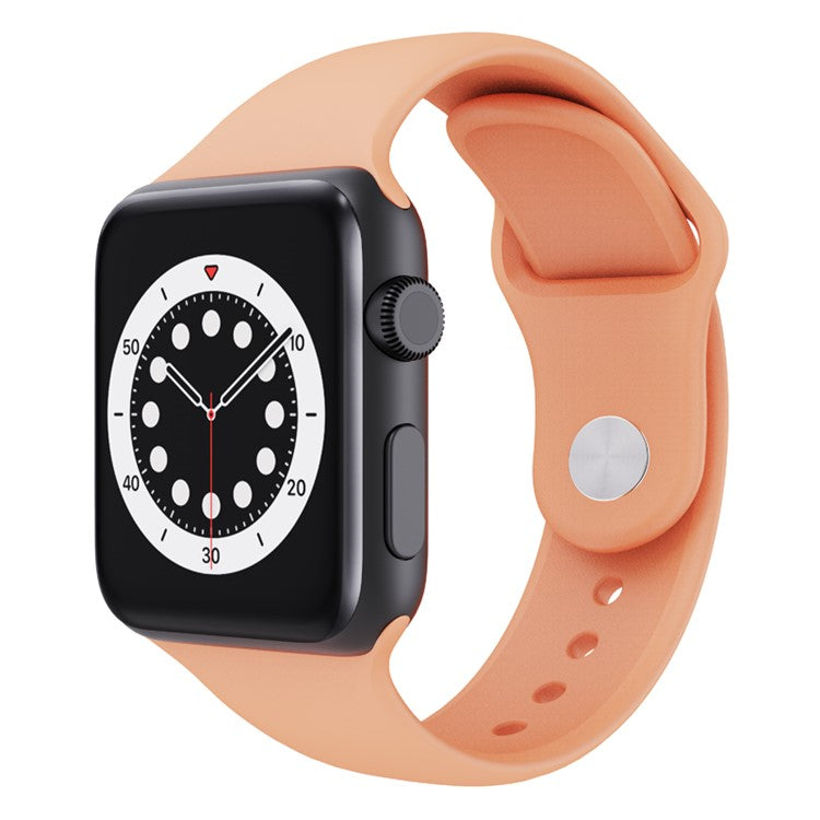 For Apple Watch Series 10 46mm / Ultra 2 Ultra 49mm /  Series 9 8 7 45mm / 6 5 4 SE (2023) SE (2022) SE 44mm / 3 2 1 42mm Silicone Wrist Band Watch Strap (Standard Size) - Honeydew Melon Color