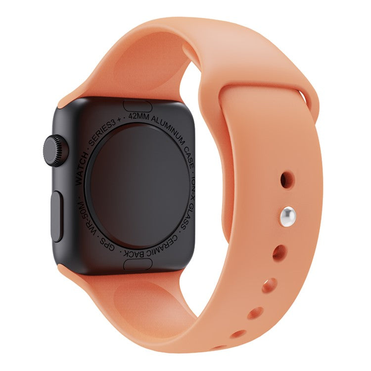 For Apple Watch Series 10 46mm / Ultra 2 Ultra 49mm /  Series 9 8 7 45mm / 6 5 4 SE (2023) SE (2022) SE 44mm / 3 2 1 42mm Silicone Wrist Band Watch Strap (Standard Size) - Honeydew Melon Color
