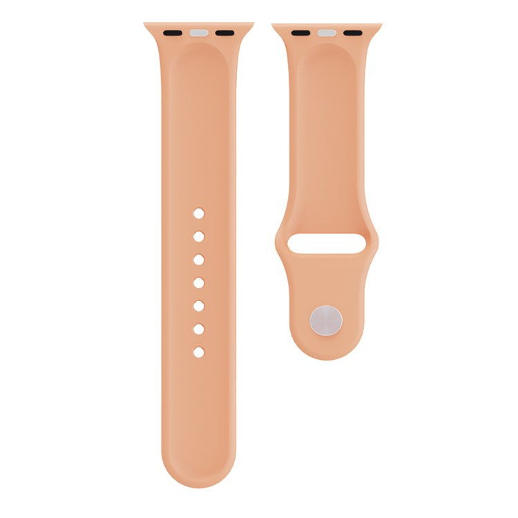 For Apple Watch Series 10 46mm / Ultra 2 Ultra 49mm /  Series 9 8 7 45mm / 6 5 4 SE (2023) SE (2022) SE 44mm / 3 2 1 42mm Silicone Wrist Band Watch Strap (Standard Size) - Honeydew Melon Color