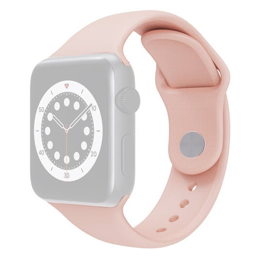 For Apple Watch Series 10 46mm / Ultra 2 Ultra 49mm /  Series 9 8 7 45mm / 6 5 4 SE (2023) SE (2022) SE 44mm / 3 2 1 42mm Silicone Wrist Band Replacement Watch Strap (Standard Size) - Pink