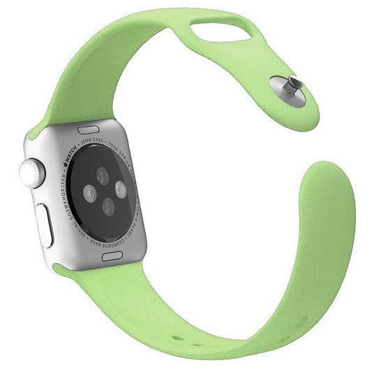Watch Strap for Apple Watch Series 10 42mm / 9 8 7 41mm / SE (2023) SE (2022) SE 6 5 4 40mm / 3 2 1 38mm Silicone Watchband (Lengthen Size) - Mint Green
