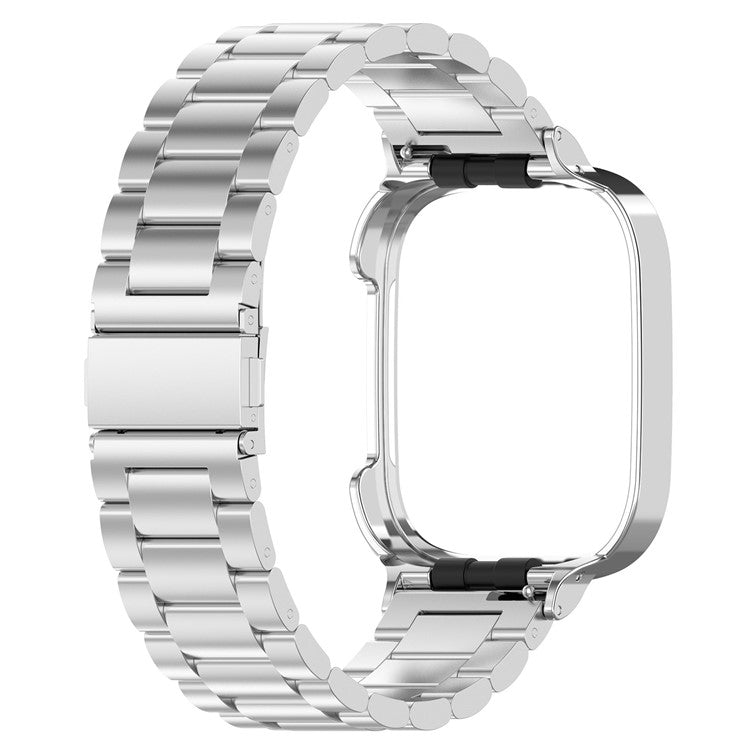 For Xiaomi Redmi Watch 3 / Mi Watch Lite 3 Watch Strap Stainless Steel 20mm Watch Band with Watch Case - Silver