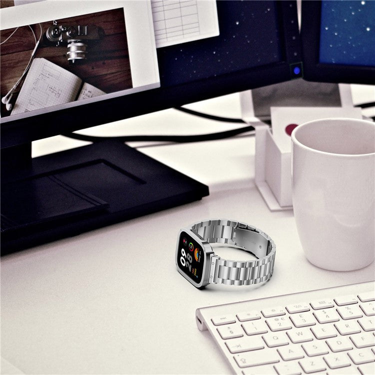 For Xiaomi Redmi Watch 3 / Mi Watch Lite 3 Watch Strap Stainless Steel 20mm Watch Band with Watch Case - Silver