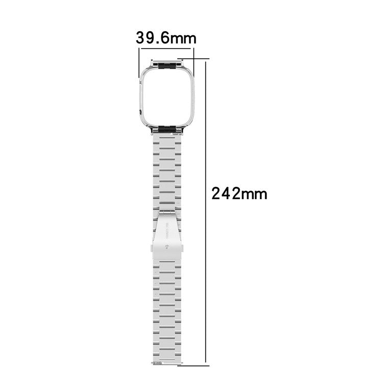 For Xiaomi Redmi Watch 3 / Mi Watch Lite 3 Watch Strap Stainless Steel 20mm Watch Band with Watch Case - Silver