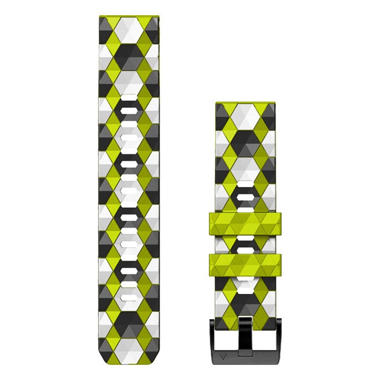For Garmin Fenix 7X / Fenix 3 / Fenix 3 HR Silicone Watch Strap Football Pattern 26mm TPE Watch Band - Green