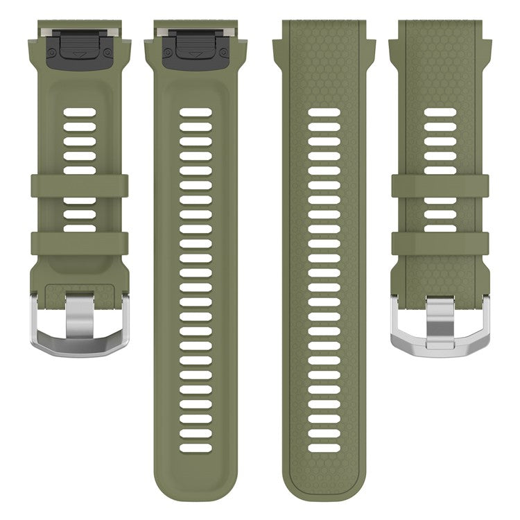 Silicone Watch Band for Garmin MARQ / Approach S62 / S60 , Honeycomb Texture Replacement Watch Strap - Jungle Green