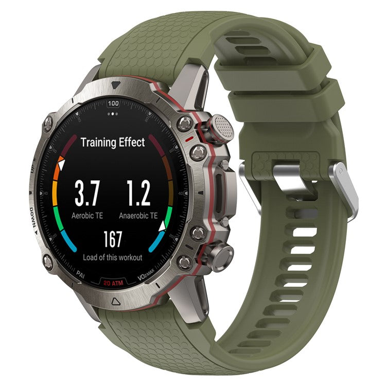 Silicone Watch Band for Garmin MARQ / Approach S62 / S60 , Honeycomb Texture Replacement Watch Strap - Jungle Green