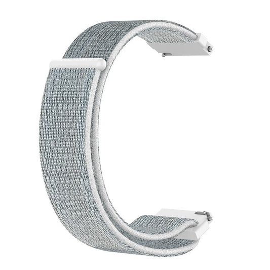 For Garmin Forerunner 265S / 255S / Venu 2S Wrist Band 18mm Universal Nylon Adjustable Watch Strap - Grey / White