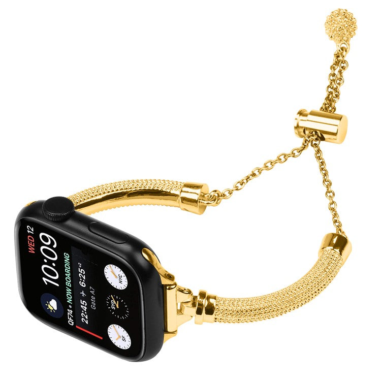Wrist Strap for Apple Watch Series 10 46mm / Ultra 2 Ultra 49mm /  Series 9 8 7 45mm / 6 5 4 SE (2023) SE (2022) SE 44mm / 3 2 1 42mm Bracelet Metal Smart Watch Band - Gold