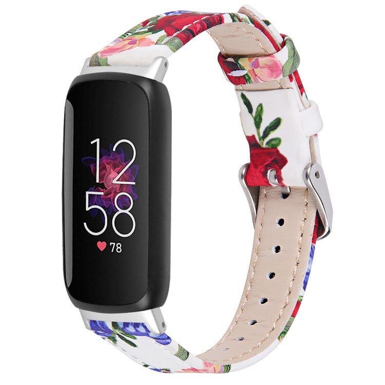 For Fitbit Inspire 3 Replacement Watch Strap Stitching Lines Top Layer Genuine Leather Wrist Band - Style H