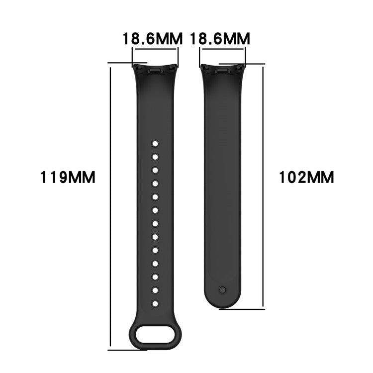 For Xiaomi Smart Band 9 NFC / 9 / 8 NFC / 8 Solid Color Silicone Watch Strap Replacement Wrist Band - Purple