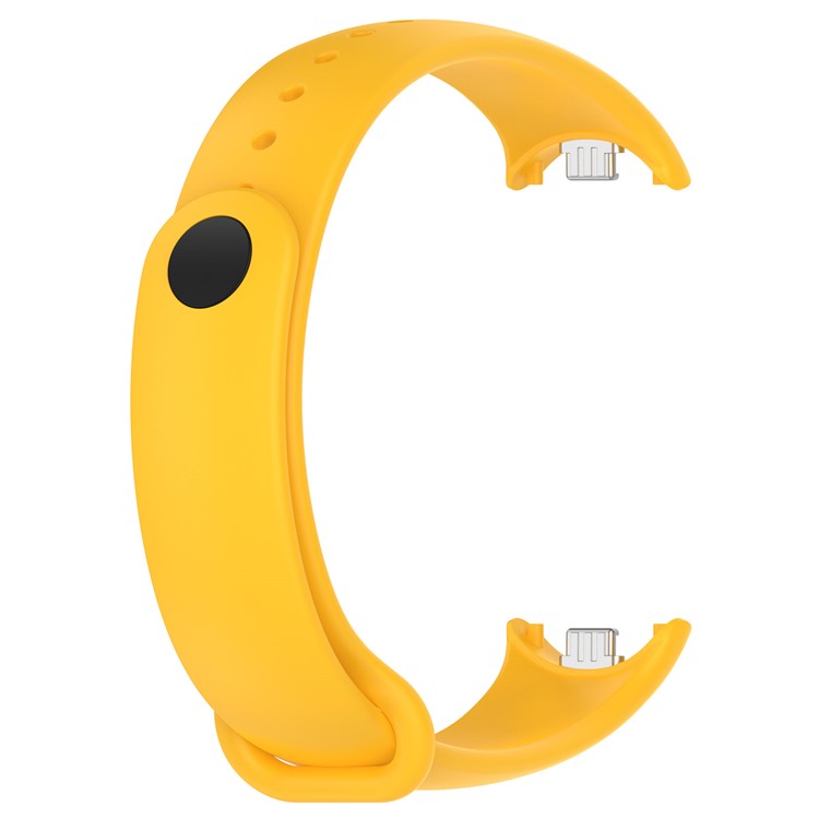 For Xiaomi Smart Band 9 NFC / 9 / 8 NFC / 8 Silicone Watch Strap Wrist Band with Stainless Steel Connector - Yellow