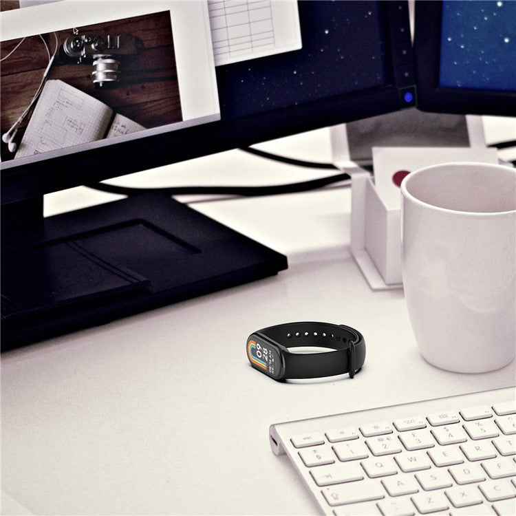 For Xiaomi Smart Band 9 NFC / 9 / 8 NFC / 8 Silicone Watch Strap Wrist Band with Stainless Steel Connector - Yellow