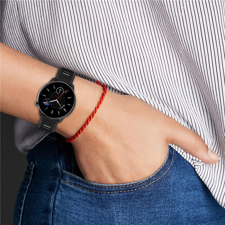 22mm Watch Band for Garmin Forerunner 265 / Honor Watch GS 3i , Silicone Cross Stripe Dual-color Strap Replacement - Starlight+Black