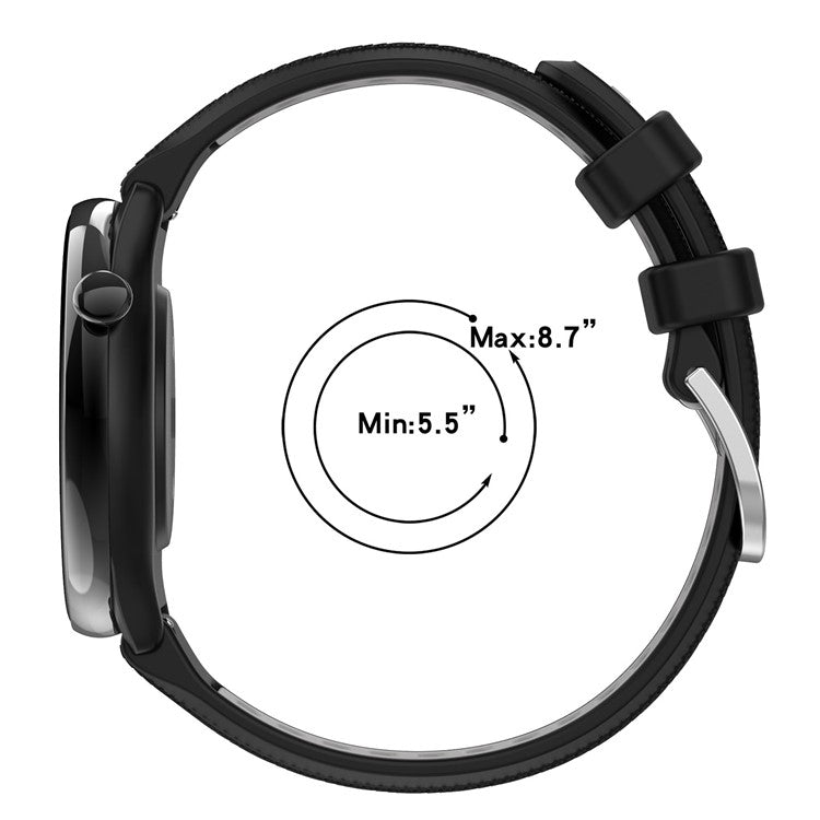 22mm Watch Band for Garmin Forerunner 265 / Honor Watch GS 3i , Silicone Cross Stripe Dual-color Strap Replacement - Starlight+Black