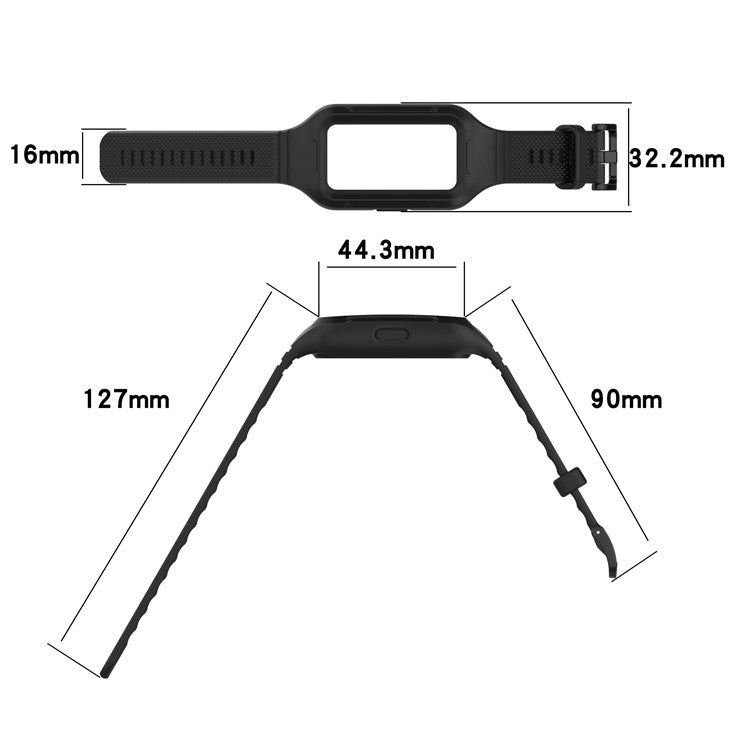 For Huawei Band 6 / 6 Pro / Band 7 / Band 8 / Band 8 NFC / Band 9 / Band 9 NFC / Honor Band 6 / 7 Silicone Watch Band with Case - Red Tea Orange