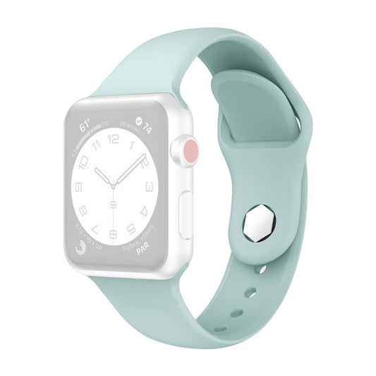 Silicone Band for Apple Watch Ultra 49mm Adjustable Watch Strap Replacement with Hexagonal Stud - Blue Green