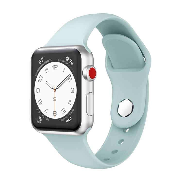 Silicone Band for Apple Watch Ultra 49mm Adjustable Watch Strap Replacement with Hexagonal Stud - Blue Green