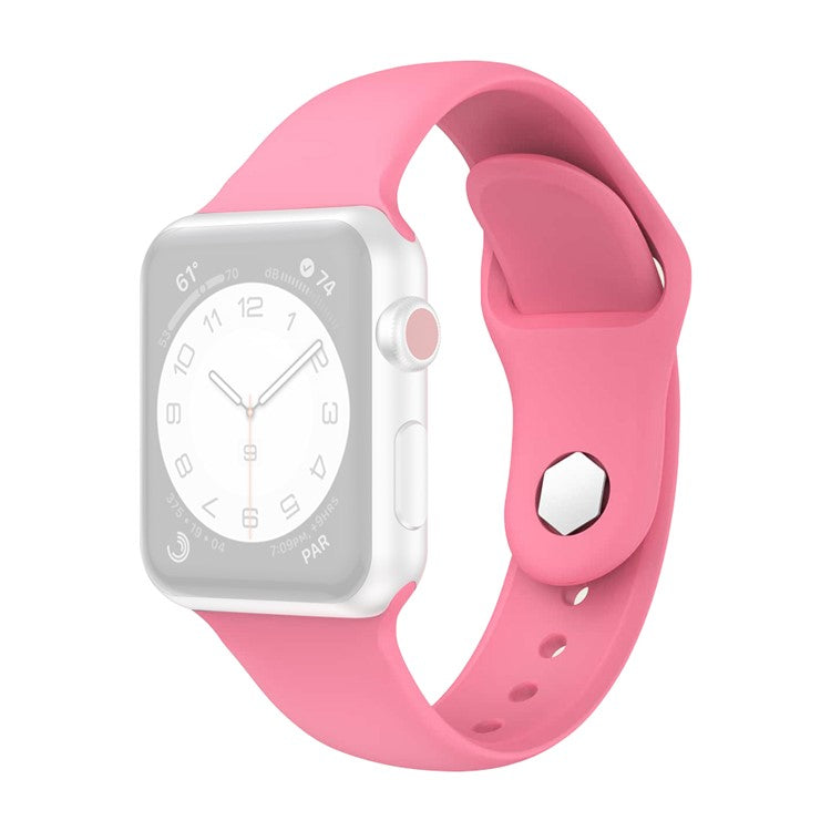 Silicone Band for Apple Watch Ultra 49mm Adjustable Watch Strap Replacement with Hexagonal Stud - Pink