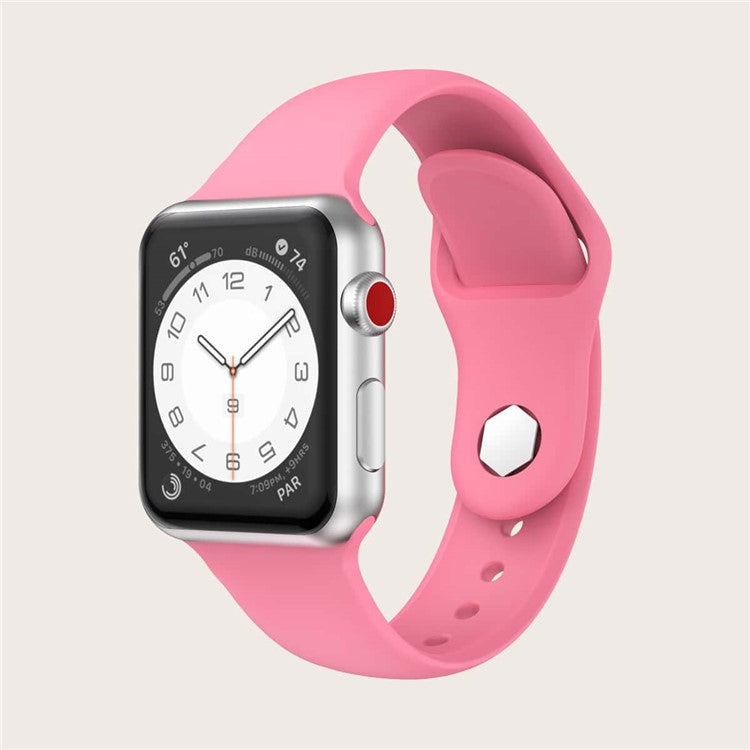 Silicone Band for Apple Watch Ultra 49mm Adjustable Watch Strap Replacement with Hexagonal Stud - Pink