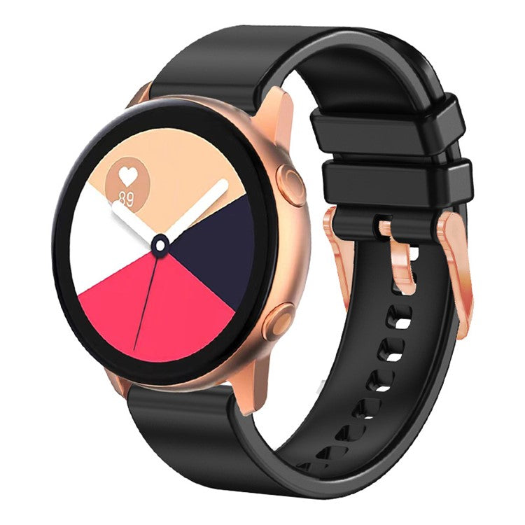 For Huami Amazfit GTR Mini / Bip 3 / Bip 3 Pro Silicone Watchband 20mm Solid Color Replacement Watch Strap - Black