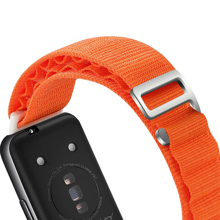 For Huawei Band 7 Replacement Watch Band Nylon Adjustable Wrist Strap - Starlight / Black