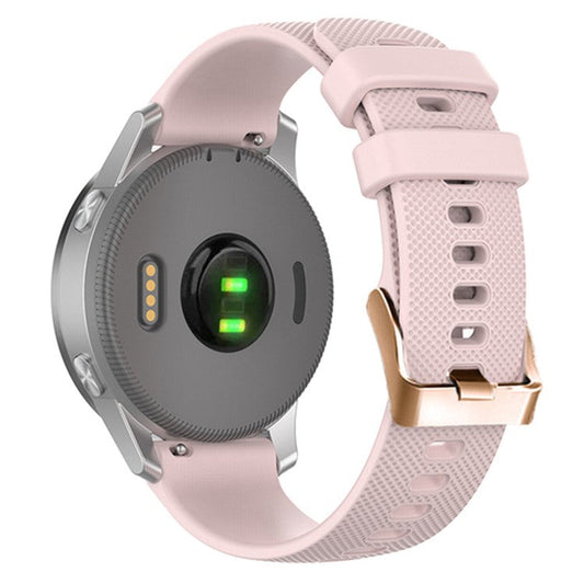 18mm Watch Band for Garmin Forerunner 265S / 255S / Venu 2S Textured Silicone Replacement Watch Strap - Pink