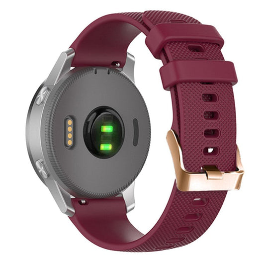 For Huami Amazfit GTR Mini / Bip 3 / Bip 3 Pro Texture Watch Strap 20mm Replacement Silicone Watch Band - Wine Red